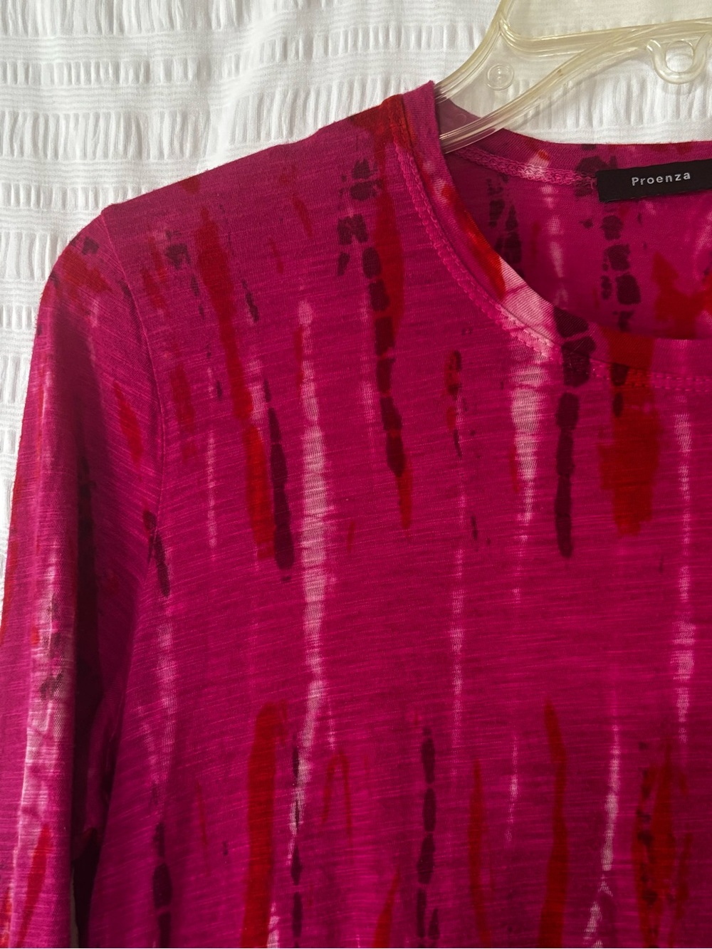 Proenza Schouler Pink Tie Dye Long Sleeve Cotton Tee Sz Medium - Picture 7 of 10